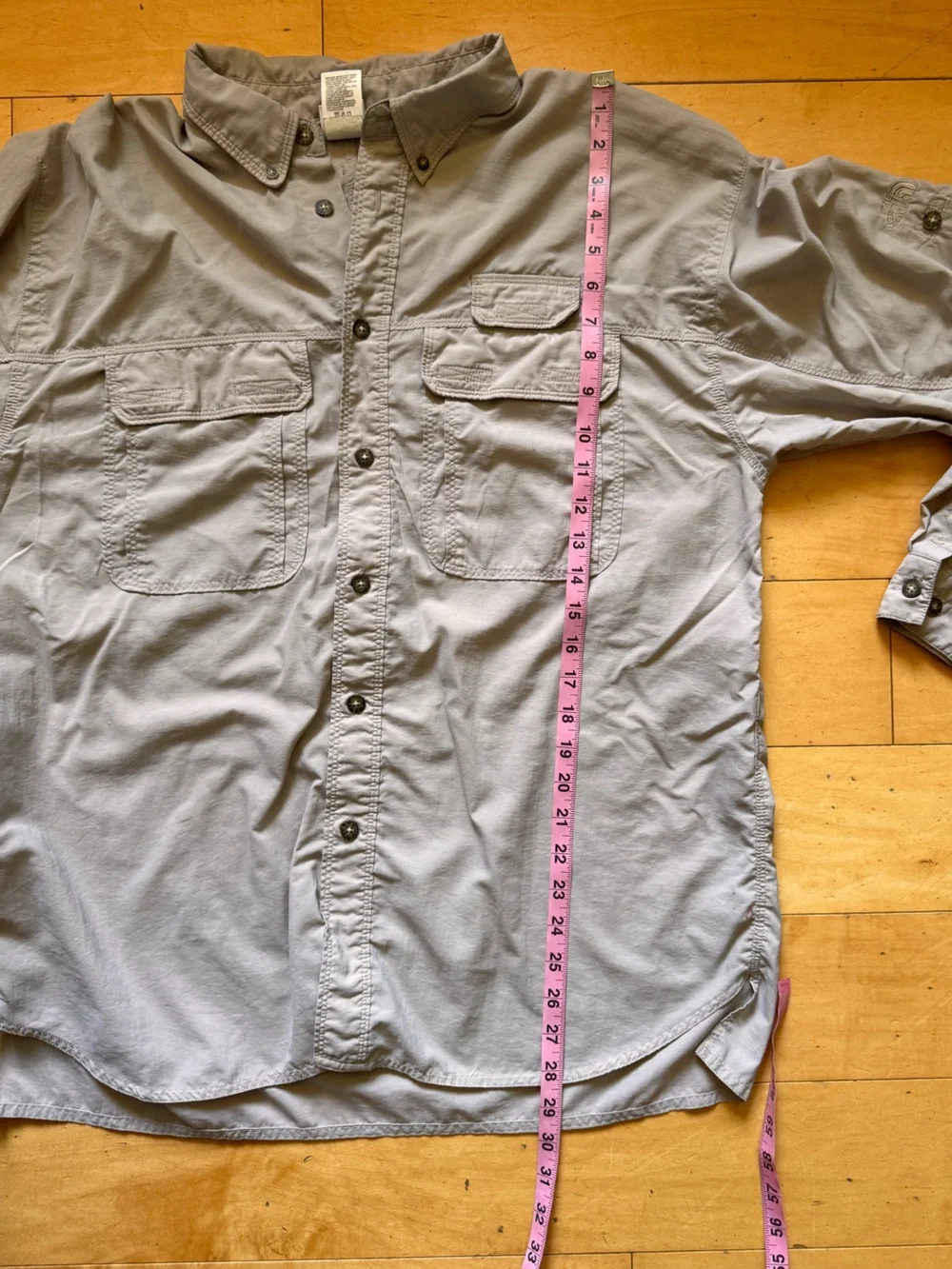 The North Face Mens Sz Large Long Sleeve Button Down Shirt Hiking Fishing
